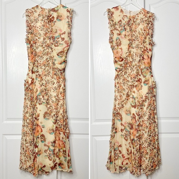 NWOT Ulla Johnson Avrelie
Floral Silk Midi Dress Size 12 - Picture 7 of 9